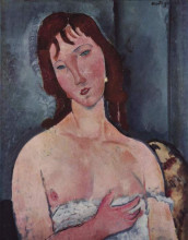 Репродукция картины "молодая женщина" художника "модильяни амедео"