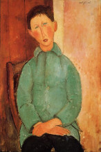 Копия картины "мальчик в голубой рубашке" художника "модильяни амедео"