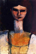 Копия картины "бюст молодой женщины" художника "модильяни амедео"