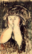 Копия картины "беатрис хастингс, опираясь на локти" художника "модильяни амедео"