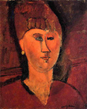 Репродукция картины "голова рыжеволосой женщины" художника "модильяни амедео"