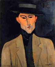 Копия картины "портрет мужчины в шляпе (хосе пачеко)" художника "модильяни амедео"
