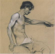 Картина "male nude study" художника "мозер коломан"