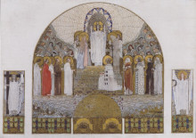 Картина "am steinhof church, mosaic design for the main altar" художника "мозер коломан"