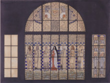 Копия картины "church am steinhof, design for the east side windows" художника "мозер коломан"