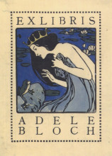 Копия картины "exlibris adele bloch - bookplate with princess and frog" художника "мозер коломан"