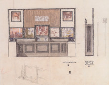 Картина "draft for the space of ​​the austrian state printing house on show in london" художника "мозер коломан"