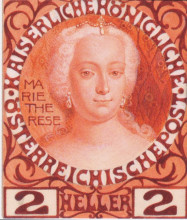 Картина "design for the anniversary stamp austrian with empress maria theresa" художника "мозер коломан"