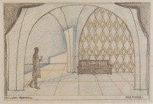 Копия картины "stage design for &#39;the minutes of love&#39; by edward bauersfeld" художника "мозер коломан"