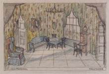 Копия картины "stage design for &#39;the minutes of love&#39; by edward bauersfeld" художника "мозер коломан"