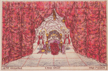 Копия картины "stage design for &#39;jeep from the mountain&#39; of louis holzberg, stage 2 - night" художника "мозер коломан"