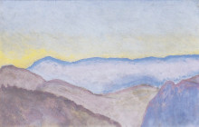 Копия картины "landscape in semmering with view of rax" художника "мозер коломан"