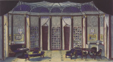 Картина "stage design for &#39;the phantom&#39; of hermann bahr" художника "мозер коломан"