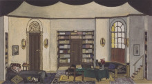 Картина "stage design for &#39;the phantom&#39; of hermann bahr" художника "мозер коломан"