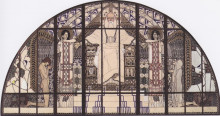 Копия картины "am steinhof church, colored sketch of south window" художника "мозер коломан"