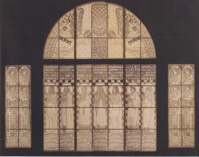 Копия картины "church am steinhof, drawing of western window" художника "мозер коломан"