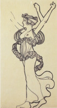 Репродукция картины "wreath bearer. design for decorative facade of the viennese secession." художника "мозер коломан"