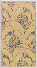 Репродукция картины "fabric design with floral awakening for backhausen" художника "мозер коломан"
