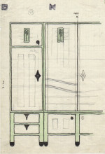 Картина "draft drawings for a cabinet in the headquarters of the vienna workshop" художника "мозер коломан"