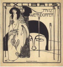 Картина "drafts for the exlibris for fritz waerndorfer" художника "мозер коломан"
