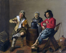 Репродукция картины "two boys and a girl making music" художника "моленар ян минсе"