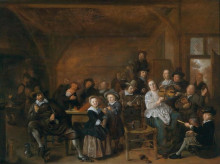 Копия картины "merry company in an inn gesellschaft in einer wirtsstube" художника "моленар ян минсе"