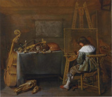 Репродукция картины "painter in his studio" художника "моленар ян минсе"