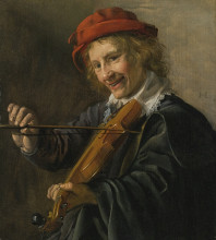 Репродукция картины "an interior with a violinist" художника "моленар ян минсе"