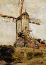Репродукция картины "ветряная мельница в хеесвийке. солнце" художника "мондриан пит"