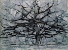 Копия картины "серое дерево" художника "мондриан пит"