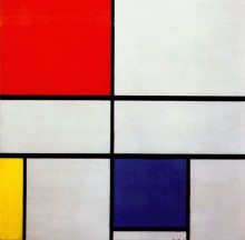Репродукция картины "композиция с (№3) с красным, желтым и синим" художника "мондриан пит"