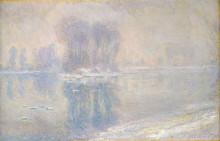 Репродукция картины "лёд на сене в бенекуре" художника "моне клод"
