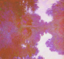 Картина "туманное утро на сене в лиловом" художника "моне клод"