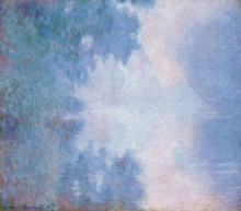 Картина "утро на сене. туман" художника "моне клод"