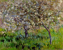 Копия картины "яблони в цвету в живерни" художника "моне клод"