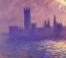 Картина "вестминстерский дворец, эффект солнечного света" художника "моне клод"