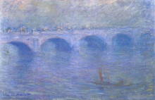 Репродукция картины "мост ватерлоо в тумане" художника "моне клод"