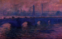 Картина "мост ватерлоо, пасмурная погода" художника "моне клод"
