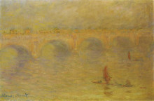 Картина "мост ватерлоо, эффект солнечного света" художника "моне клод"