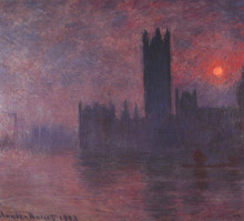 Картина "вестминстерский дворец на закате" художника "моне клод"