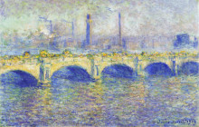 Картина "мост ватерлоо, эффект солнца" художника "моне клод"
