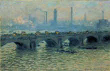 Репродукция картины "мост ватерлоо, пасмурная погода" художника "моне клод"