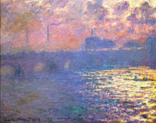 Репродукция картины "мост ватерлоо, эффект солнечного света" художника "моне клод"