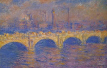 Репродукция картины "мост ватерлоо, эффект солнечного света" художника "моне клод"