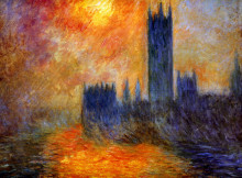 Картина "вестминстерский дворец. солнце" художника "моне клод"