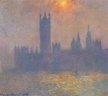 Копия картины "вестминстерский дворец. эффект солнечного света в тумане" художника "моне клод"