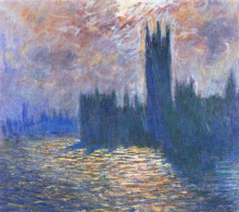 Картина "вестминстерский дворец. отражение в темзе" художника "моне клод"