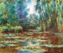 Репродукция картины "пруд с водяными лилиями и мост" художника "моне клод"