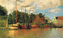 Копия картины "лодки в заандаме" художника "моне клод"