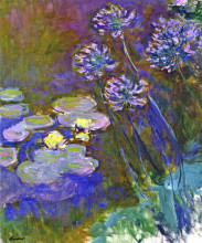 Копия картины "водяные лилии и агапантус" художника "моне клод"
